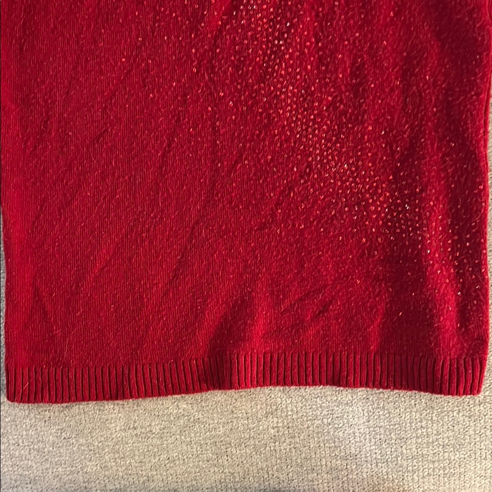 Red Sweater with Rhinestone Detailing - Picture 3 of 5